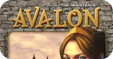 Doos van het bordspel The Resistance Avalon met fantasy-illustratie op de cover.